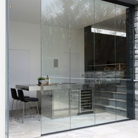 Vouwende balkonbeglazing voor Poolhouse